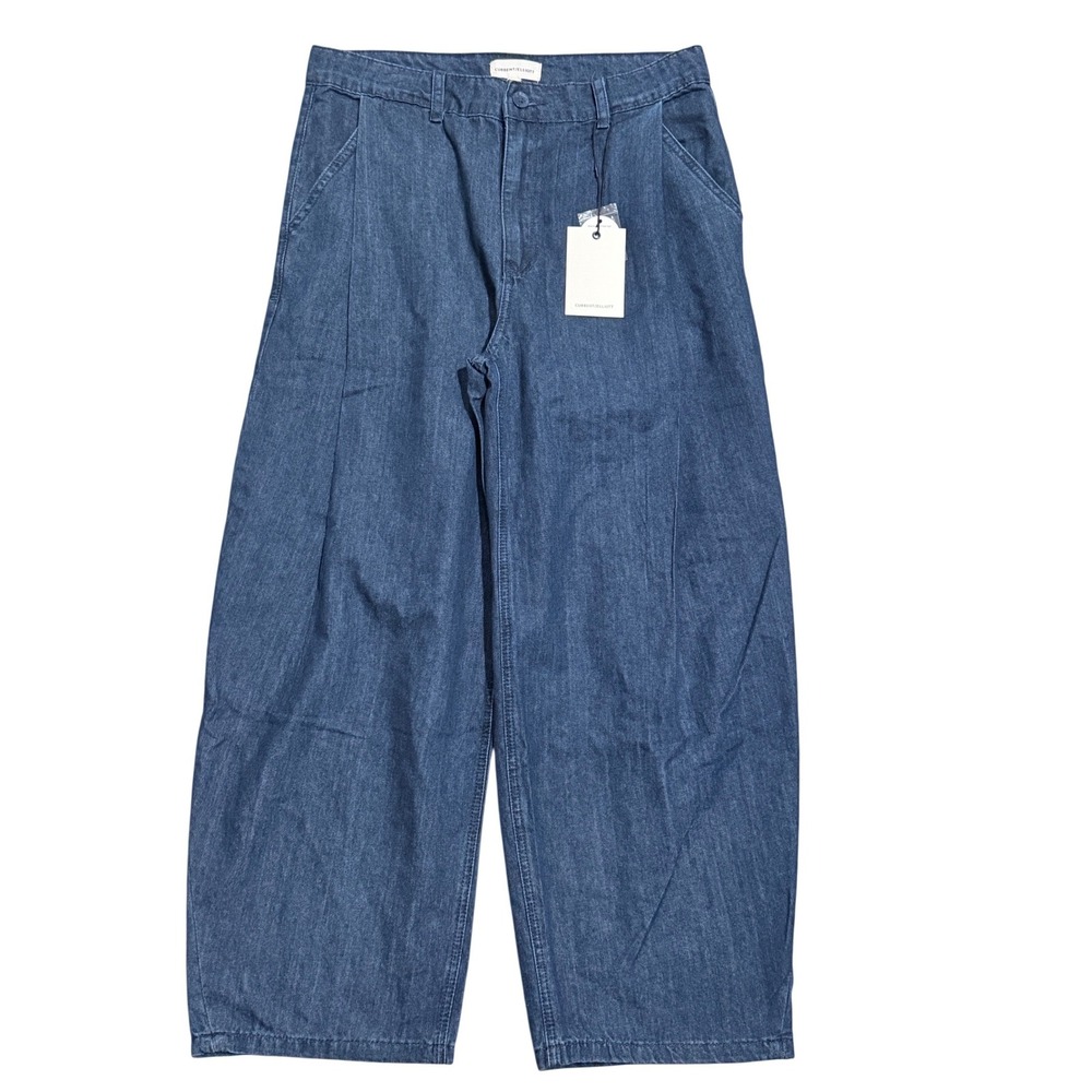 Current/Elliott Womens 8 NEW Wide Leg Barrel Lantern Dark Denim Jeans Pants NWT